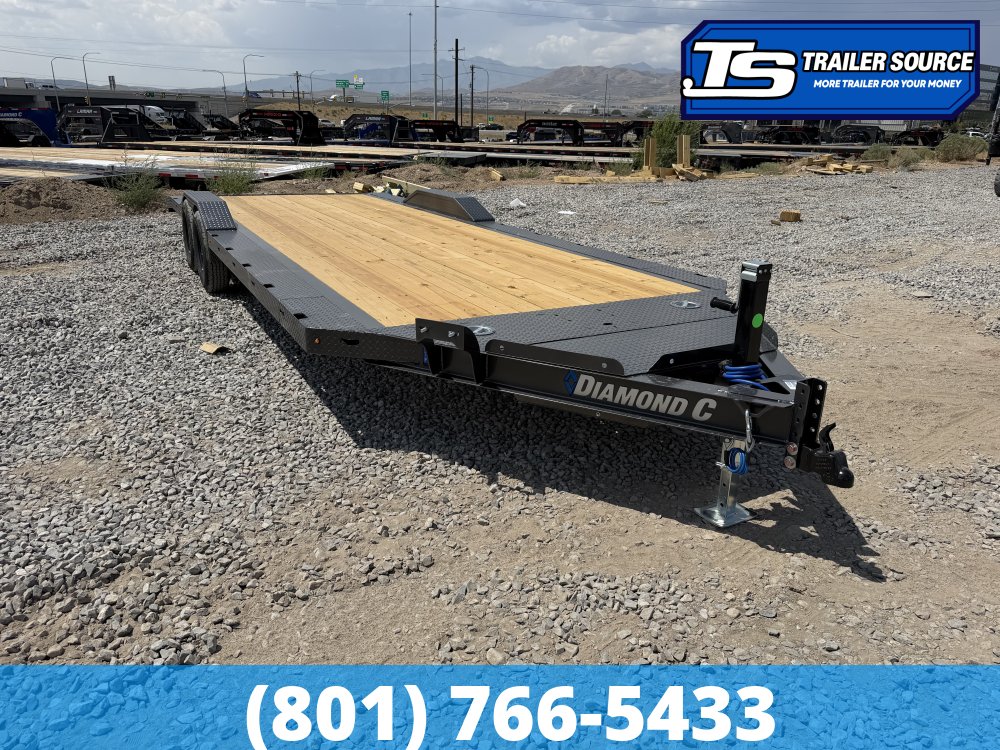 8.5x22 Diamond C GTF 206 Flatbed Car Hauler Trailer - 7K GVWR - Wide Body w/ Drive Over Fenders