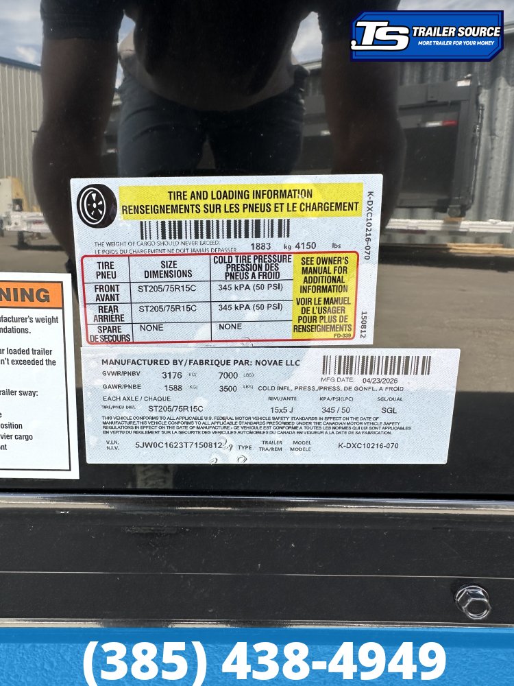 6x12 Look ST DLX Enclosed Cargo Trailer - 6'6" Interior - 3.5K GVWR - .080 PolyCor, Black Out Package, Rear Spoiler w/ Load Lights