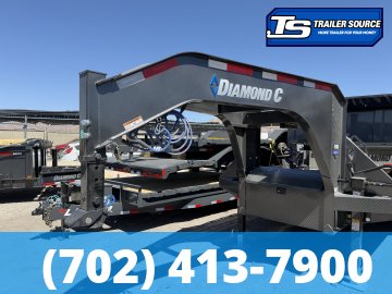 8.5x40 Diamond C FMAX-HDT 210 Gooseneck Hydraulic Dovetail Equipment Trailer - 25K GVWR - 2-Speed Jack, Winch Plate
