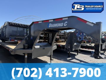 8.5x40 Diamond C FMAX-HDT 210 Gooseneck Hydraulic Dovetail Equipment Trailer - 25K GVWR - 2-Speed Jack, Winch Plate