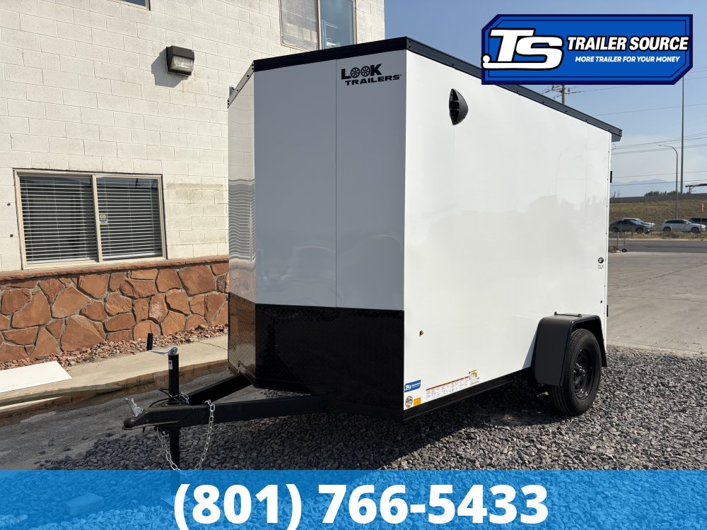 6x10 Look ST DLX Enclosed Cargo Trailer - 6'6" Interior - 3.5K GVWR - Black Out Package, Rear Spoiler w/ Load Lights, Screwless Exterior