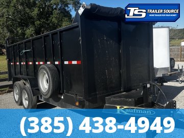 7x16 Kaufman 16k Dump Trailer Dump Trailer - 48" Sides - 16K GVWR Spare Mount, Spare Tire, Stabilizer Jacks, Tongue Box