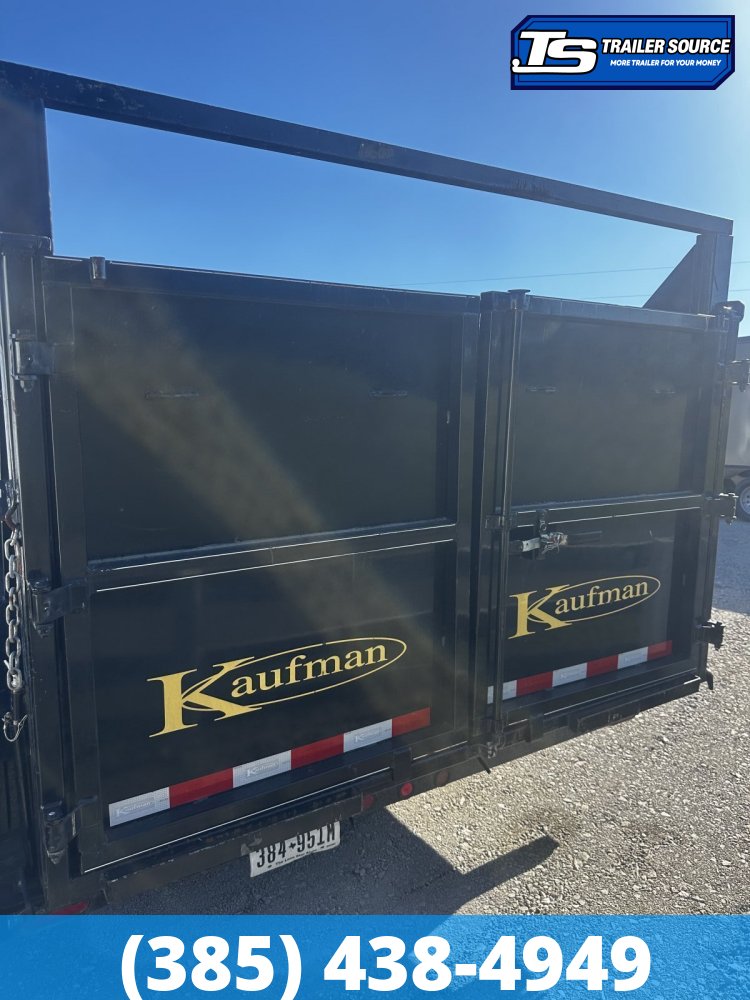 7x16 Kaufman 16k Dump Trailer Dump Trailer - 48" Sides - 16K GVWR Spare Mount, Spare Tire, Stabilizer Jacks, Tongue Box