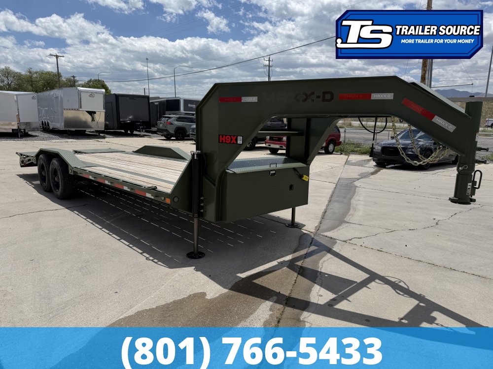 8.5x24 Maxx-D H9X Gooseneck Equipment Trailer -  22K GVWR - 12" Cross Member Upgrade, Hydraulic Jack(s), Max Ramps