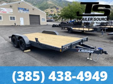 7x16 Lamar CE Flatbed Car Hauler Trailer - 7K GVWR