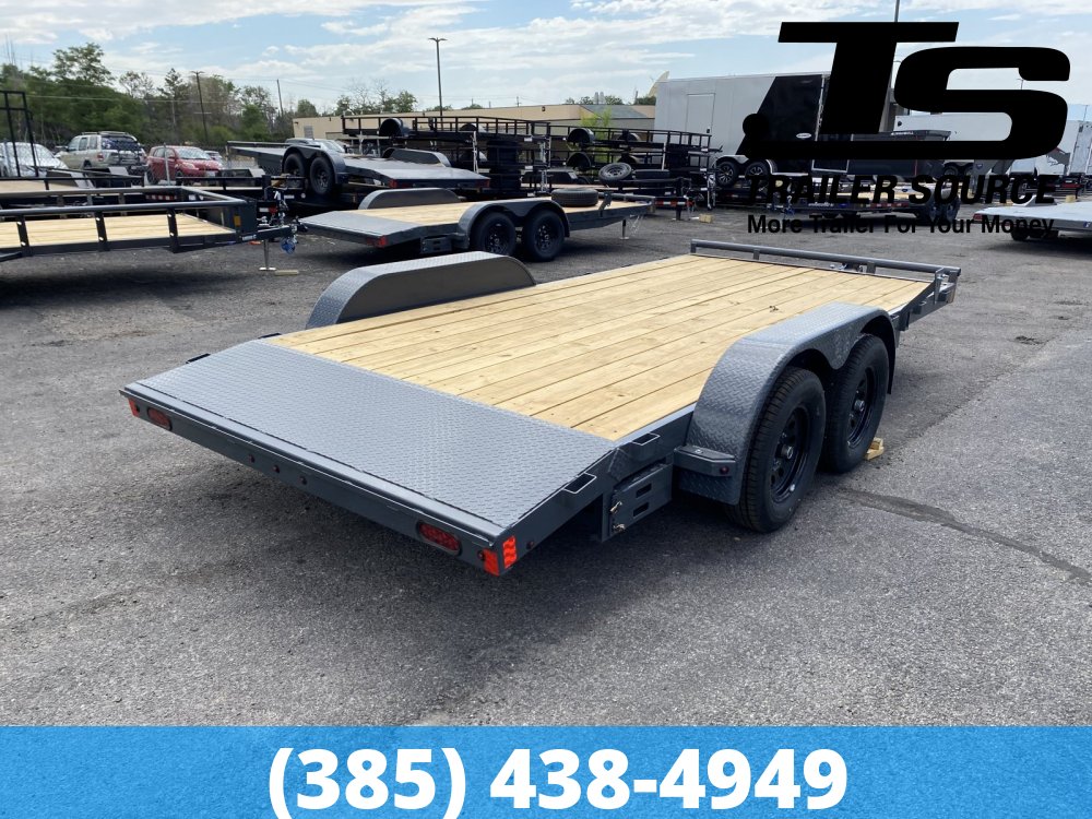 7x16 Lamar CE Flatbed Car Hauler Trailer - 7K GVWR