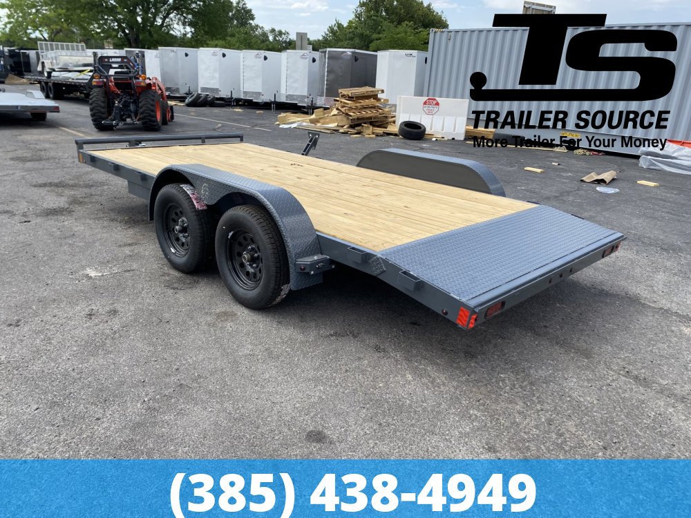 7x16 Lamar CE Flatbed Car Hauler Trailer - 7K GVWR