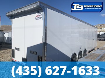 8.5x40 American Hauler Silver Hawk Gooseneck Premium Enclosed Race Car Hauler Trailer - 7'10" Interior - 21K GVWR - Rear Spoiler w/ Load Lights