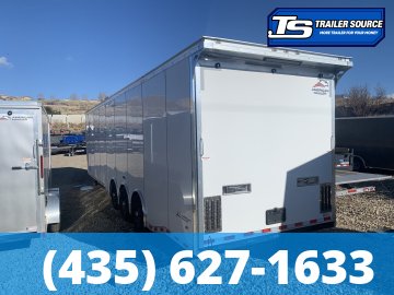 8.5x40 American Hauler Silver Hawk Gooseneck Premium Enclosed Race Car Hauler Trailer - 7'10" Interior - 21K GVWR - Rear Spoiler w/ Load Lights