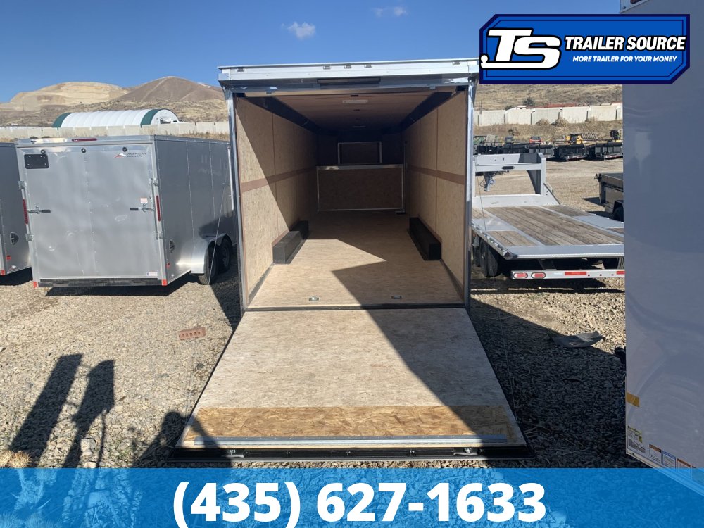 8.5x40 American Hauler Silver Hawk Gooseneck Premium Enclosed Race Car Hauler Trailer - 7'10" Interior - 21K GVWR - Rear Spoiler w/ Load Lights