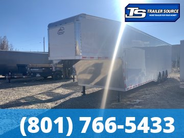 8.5x40 American Hauler Silver Hawk Gooseneck Premium Enclosed Race Car Hauler Trailer - 7'10" Interior - 21K GVWR - Rear Spoiler w/ Load Lights