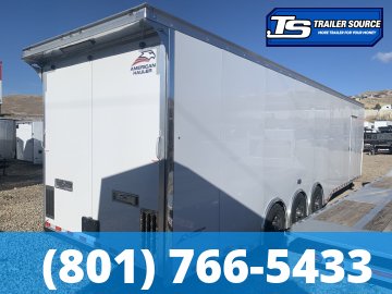 8.5x40 American Hauler Silver Hawk Gooseneck Premium Enclosed Race Car Hauler Trailer - 7'10" Interior - 21K GVWR - Rear Spoiler w/ Load Lights