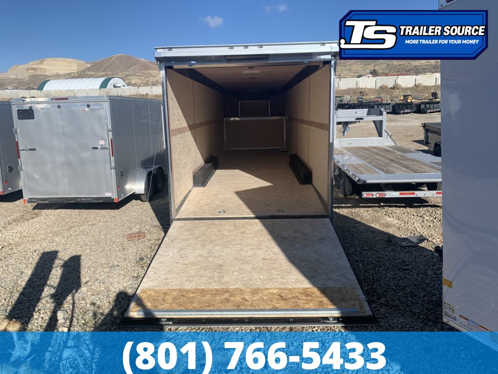 8.5x40 American Hauler Silver Hawk Gooseneck Premium Enclosed Race Car Hauler Trailer - 7'10" Interior - 21K GVWR - Rear Spoiler w/ Load Lights