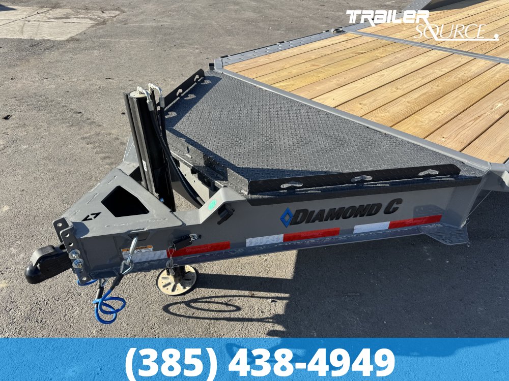8.5x24 Diamond C HXD 207 Tilt Trailer - 15.5K GVWR Hydraulic Jack(s), Pro Tilt