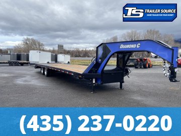 8.5x35 Diamond C FMAX 212 Gooseneck Equipment Trailer - 25.9K GVWR - Aluminum Outer Wheels, Custom Graphics, Max Ramps