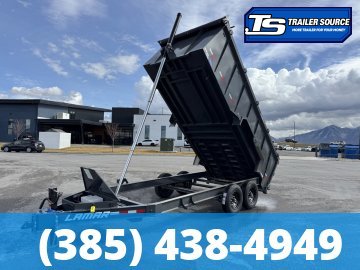7x16 Lamar DT Dump Trailer - 48" Sides - 14K GVWR - Stabilizer Jacks, Telescopic