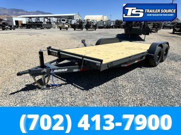 7x18 Lamar CC Flatbed Car Hauler Trailer - 10K GVWR - D-Rings, Dovetail