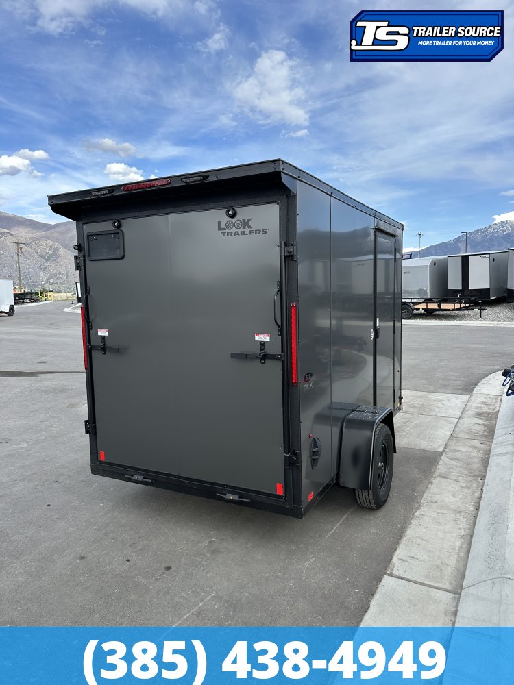 6x10 Look ST DLX Enclosed Cargo Trailer - 6'6" Interior - 3.5K GVWR - .080 PolyCor, Black Out Package, Rear Spoiler w/ Load Lights