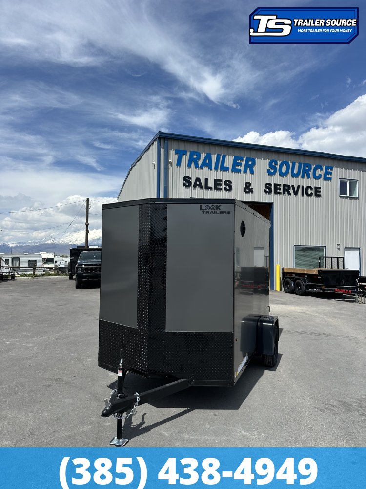 6x10 Look ST DLX Enclosed Cargo Trailer - 6'6" Interior - 3.5K GVWR - .080 PolyCor, Black Out Package, Rear Spoiler w/ Load Lights