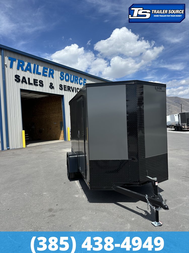6x10 Look ST DLX Enclosed Cargo Trailer - 6'6" Interior - 3.5K GVWR - .080 PolyCor, Black Out Package, Rear Spoiler w/ Load Lights