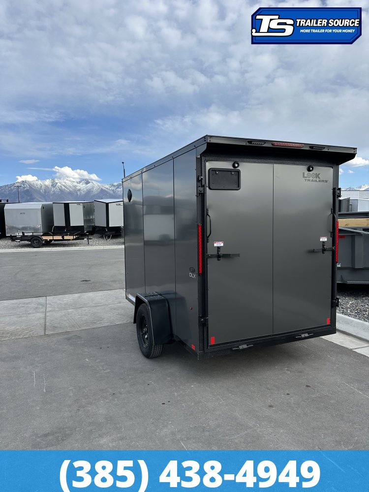 6x10 Look ST DLX Enclosed Cargo Trailer - 6'6" Interior - 3.5K GVWR - .080 PolyCor, Black Out Package, Rear Spoiler w/ Load Lights