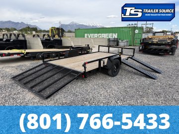 7x12 Sure-Trac Tube Top ATV Utility Trailer - 3.5K GVWR - Ramp Gate, Side Ramps