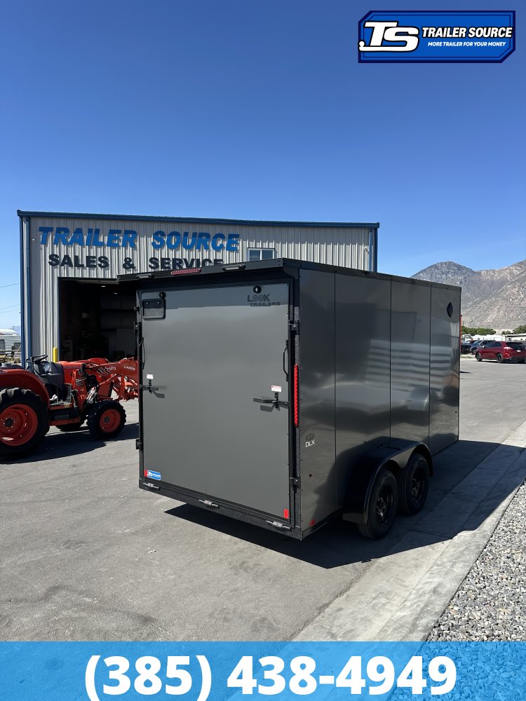 7x14 Look ST DLX Enclosed Cargo Trailer - 7'0" Interior - 7K GVWR - .080 PolyCor, Black Out Package, Rear Spoiler w/ Load Lights