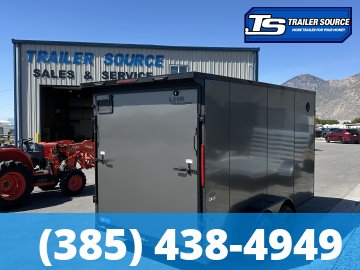 7x14 Look ST DLX Enclosed Cargo Trailer - 7'0" Interior - 7K GVWR - .080 PolyCor, Black Out Package, Rear Spoiler w/ Load Lights
