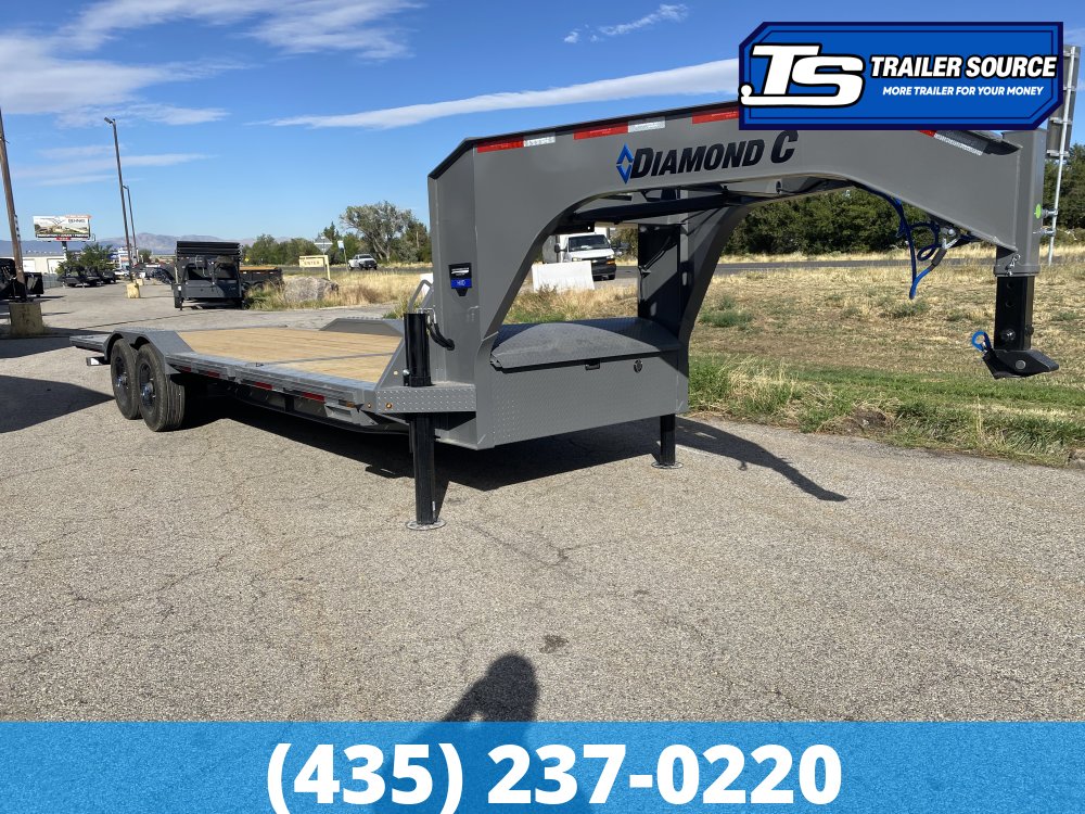 8.5x24 Diamond C HXD-GN 210 Gooseneck Wide Body w/ Drive Over Fenders Tilt Trailer - 23K GVWR - 18 Ply Tires, ABS Brakes, Hydraulic Jack(s)