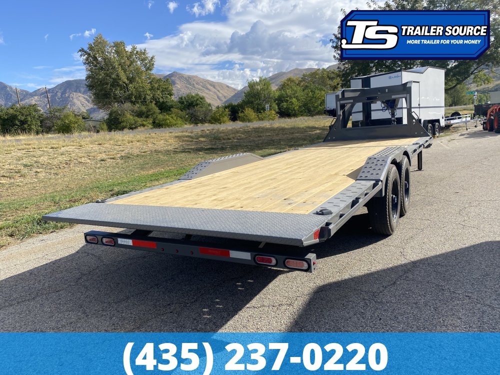 8.5x24 Diamond C HXD-GN 210 Gooseneck Wide Body w/ Drive Over Fenders Tilt Trailer - 23K GVWR - 18 Ply Tires, ABS Brakes, Hydraulic Jack(s)