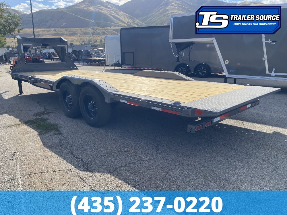 8.5x24 Diamond C HXD-GN 210 Gooseneck Wide Body w/ Drive Over Fenders Tilt Trailer - 23K GVWR - 18 Ply Tires, ABS Brakes, Hydraulic Jack(s)