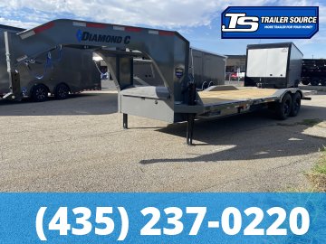 8.5x24 Diamond C HXD-GN 210 Gooseneck Wide Body w/ Drive Over Fenders Tilt Trailer - 23K GVWR - 18 Ply Tires, ABS Brakes, Hydraulic Jack(s)