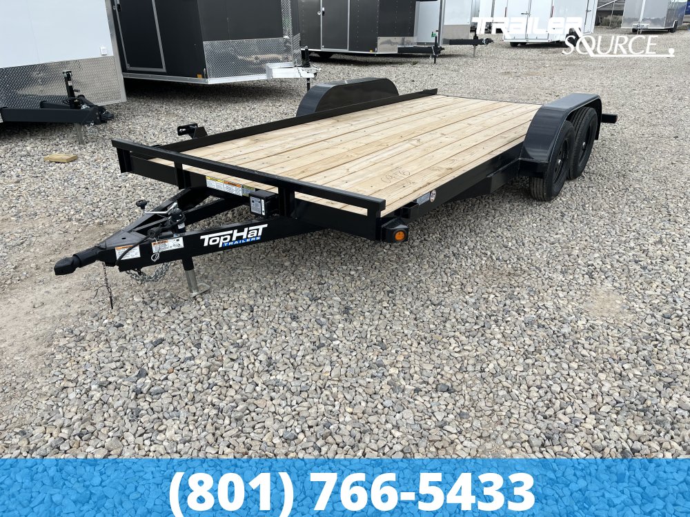 7x16 Top Hat Car Hauler 7K  Flatbed Car Hauler