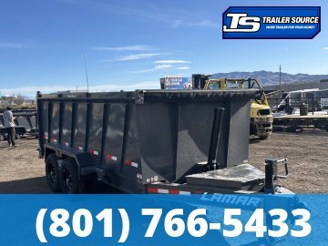 7x14 Lamar DT Dump Trailer - 48" Sides - 14K GVWR - Stabilizer Jacks, Telescopic