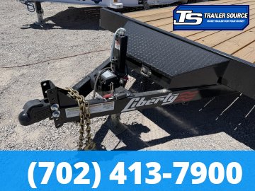 7x18 Liberty LC Flatbed Car Hauler Trailer - 7K GVWR - Slide Out Ramps