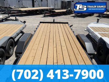 7x18 Liberty LC Flatbed Car Hauler Trailer - 7K GVWR - Slide Out Ramps
