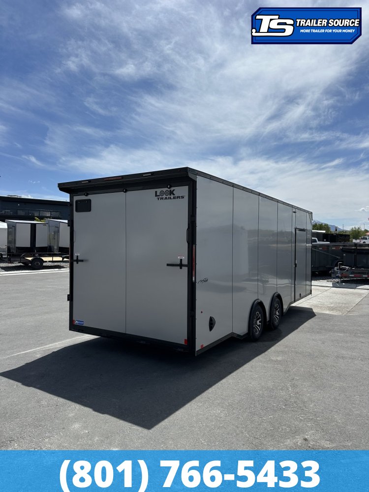 8.5x24 Look Vision Circuit Edition Enclosed Race Car Hauler Trailer - 7'6" Interior - 10K GVWR - .080 PolyCor, 48" Side Door, Alloy Wheels, Battery, D-Rings, Lower Cabinet, Power T