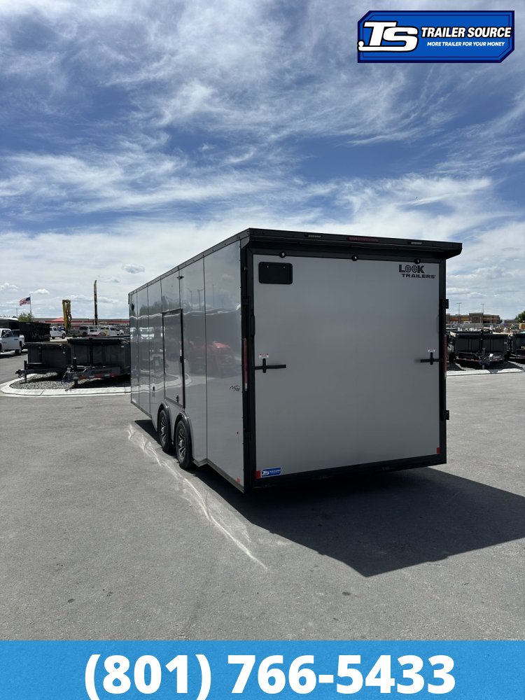 8.5x24 Look Vision Circuit Edition Enclosed Race Car Hauler Trailer - 7'6" Interior - 10K GVWR - .080 PolyCor, 48" Side Door, Alloy Wheels, Battery, D-Rings, Lower Cabinet, Power T