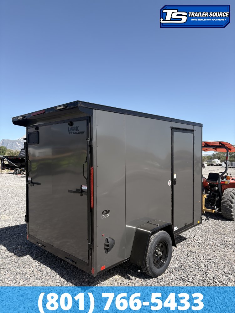 6x10 Look ST DLX Enclosed Cargo Trailer - 6'6" Interior - 3.5K GVWR - .080 PolyCor, Black Out Package, Ramp Door, Rear Spoiler w/ Load Lights