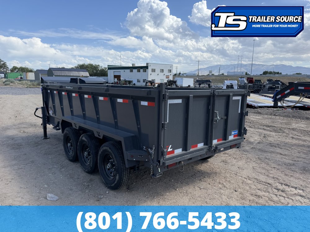 7x16 Lamar DT Gooseneck Dump Trailer - 36" Sides - 21K GVWR - Stabilizer Jacks, Telescopic