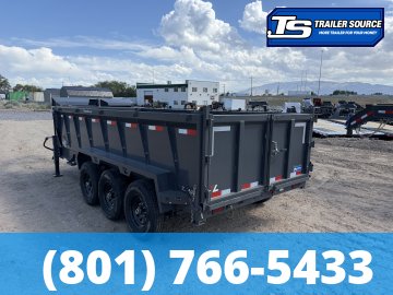 7x16 Lamar DT Gooseneck Dump Trailer - 36" Sides - 21K GVWR - Stabilizer Jacks, Telescopic
