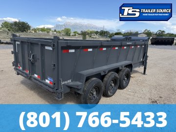 7x16 Lamar DT Gooseneck Dump Trailer - 36" Sides - 21K GVWR - Stabilizer Jacks, Telescopic