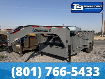7x16 Diamond C LPT-GN 210 Gooseneck Dump Trailer - 44" Sides - 23K GVWR - Hydraulic Jack(s)