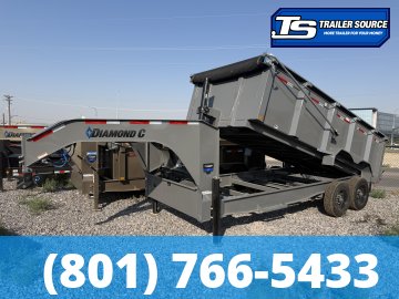 7x16 Diamond C LPT-GN 210 Gooseneck Dump Trailer - 44" Sides - 23K GVWR - Hydraulic Jack(s)