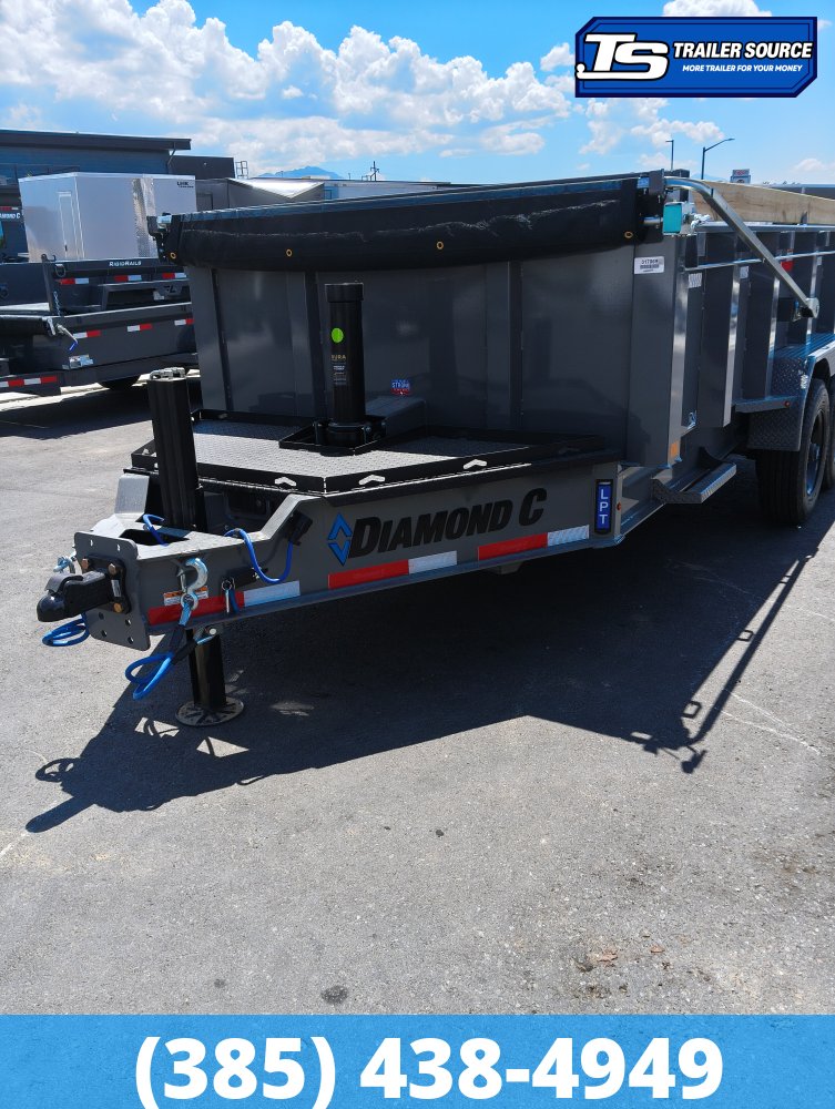 7x14 Diamond C LPT 210 Dump Trailer - 32" Sides - 23K GVWR - Board Brackets