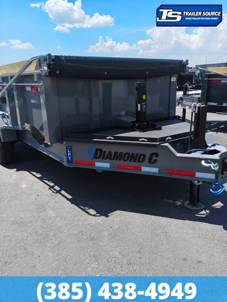 7x14 Diamond C LPT 210 Dump Trailer - 32" Sides - 23K GVWR - Board Brackets