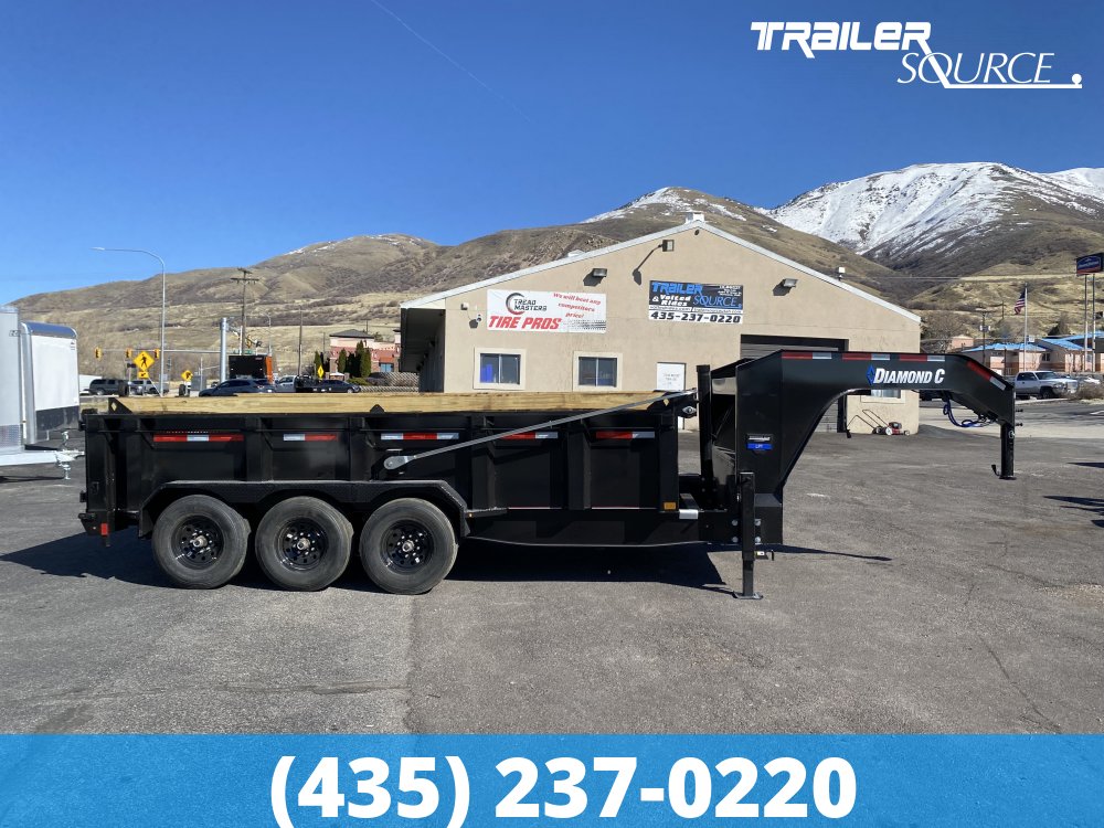 7x16 Diamond C LPT-GN Telescopic Dump Gooseneck 24K 32" Sides Dump