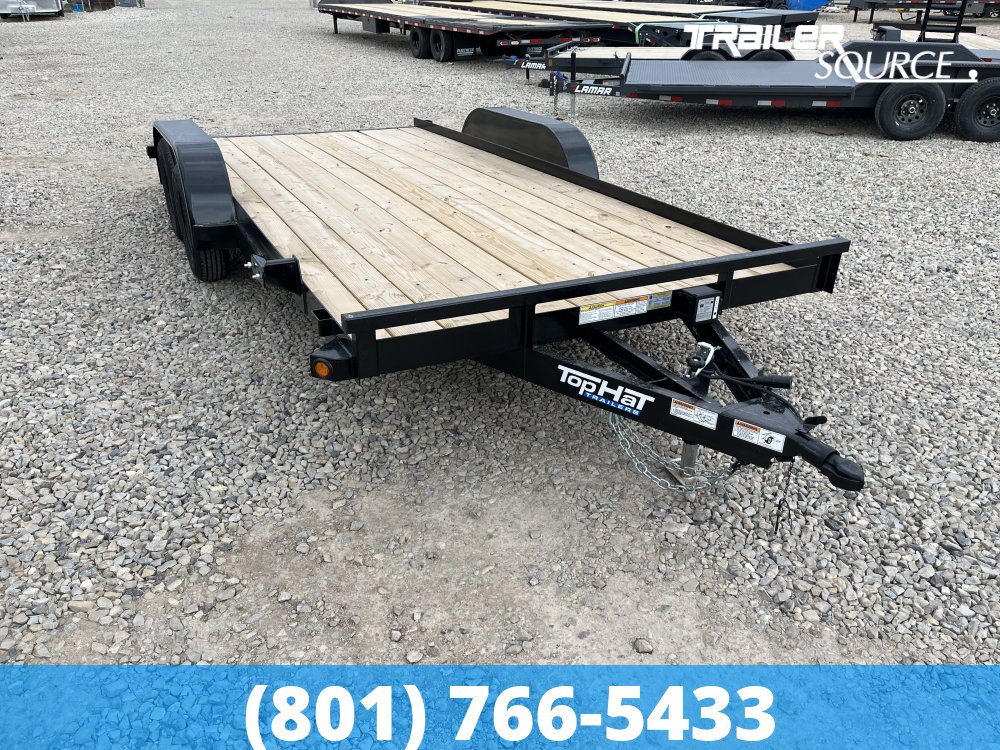 7x16 Top Hat Car Hauler 7K  Flatbed Car Hauler