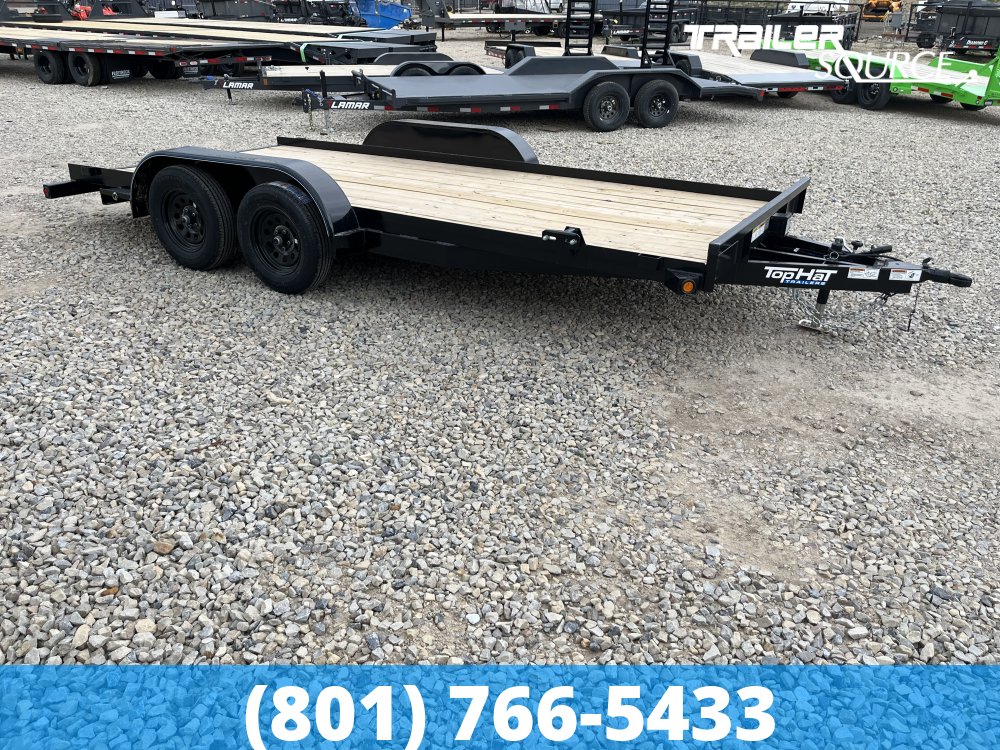 7x16 Top Hat Car Hauler 7K  Flatbed Car Hauler