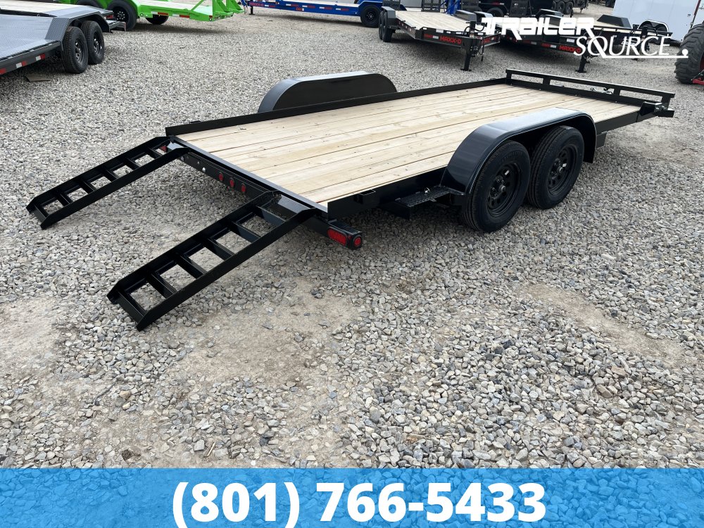 7x16 Top Hat Car Hauler 7K  Flatbed Car Hauler